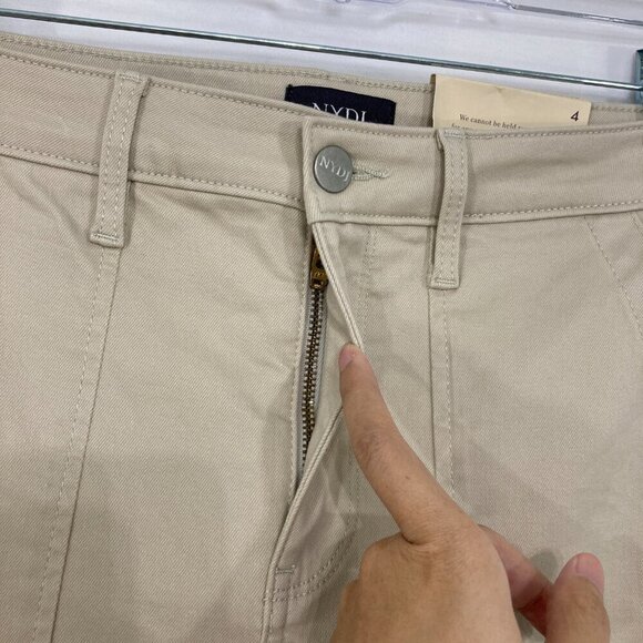 New NYDJ size 4 Cream Tan Relaxed Straight Leg Jeans - Picture 5 of 11